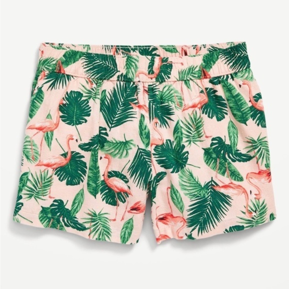 New Old Navy Girl’s Linen Blend Flamingo Shorts Size XL 14-16 Match The Fam NWT